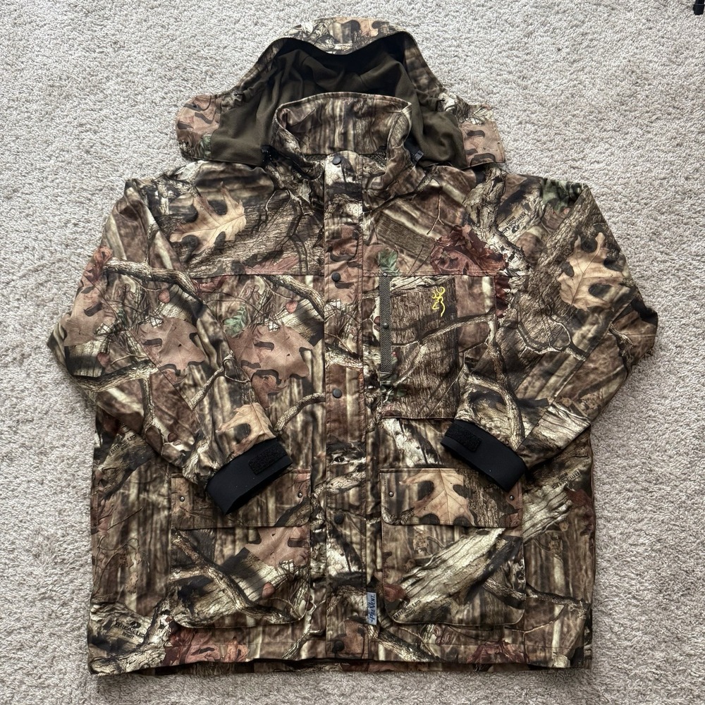 Browning Break Up Infinity Men's Camo Full Double Zip Hooded Jacket SZ 3XL